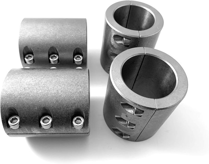 UTVDistribution Steel 1-1/2" Tube Clamps - Universal Roll Cage Mounts - Long 6 Bolt (4) - Silver - Image 1